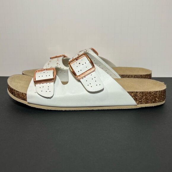 Girls SEYCHELLES Studded White Buckle Strap Sandals / Size 3 - Picture 3 of 8